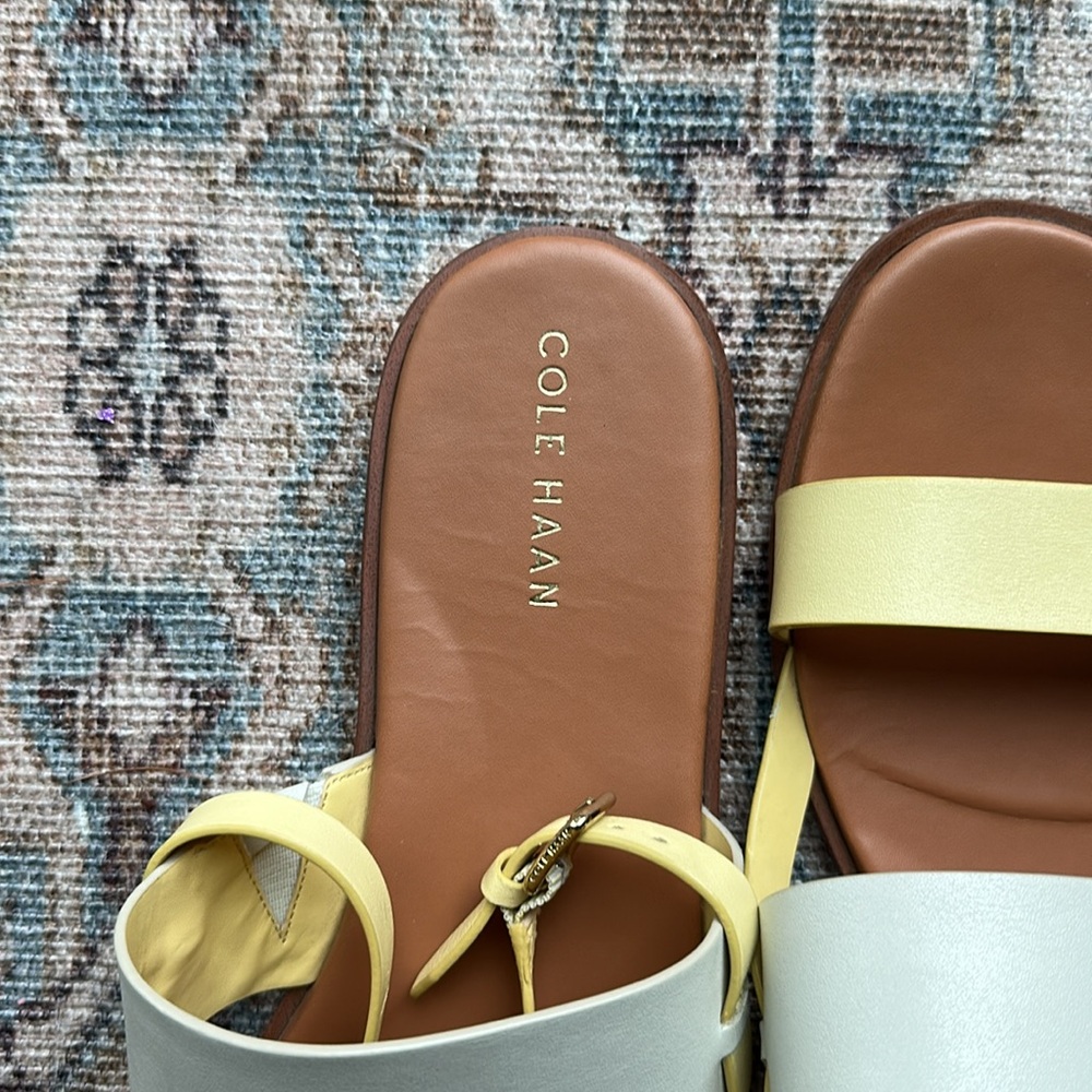 Cole Haan Yellow and Cream Minimalist Sandals - Picture 3 of 4